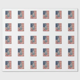 Papier Cadeau Conception de vecteur de chat patriotique Cat Dadd