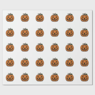 Papier Cadeau Conception de vecteur de Halloween de citrouille d