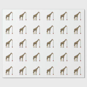 Papier Cadeau Conception de vecteur de paille à boire de girafe