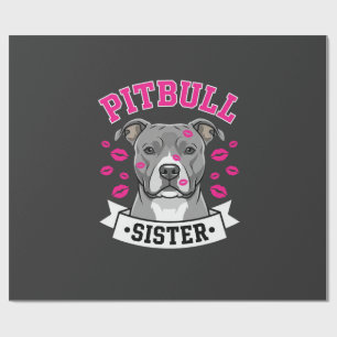 Papier Cadeau Conception de vecteur de sœur de Pitbull amoureuse