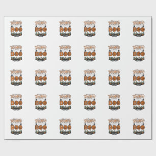 Papier Cadeau Conception de vecteur effrayant mignon de petit Bo