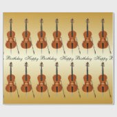 Papier Cadeau Conception de violoncelle Anniversaire (Plat)