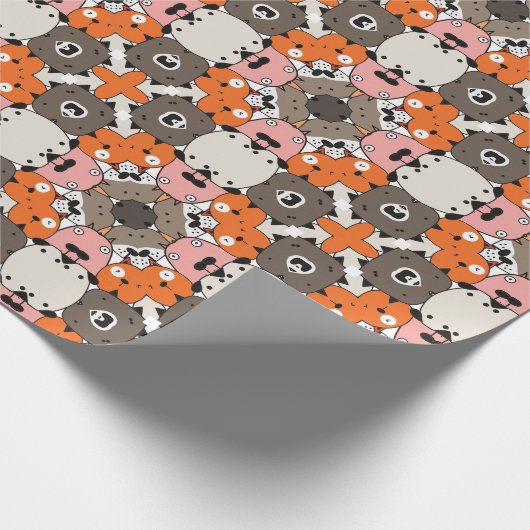 Papier Cadeau Conception de visage de chien abstrait (Coin)