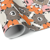 Papier Cadeau Conception de visage de chien abstrait (Coin rond)