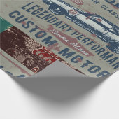 Papier Cadeau Conception de voiture Retro (Coin)