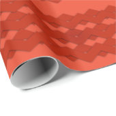 Papier Cadeau Conception de zigzags rouges (Coin rond)