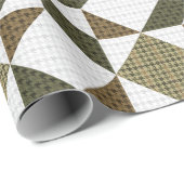 Papier Cadeau Conception d'édredon de bloc de pied-de-poule (Coin rond)