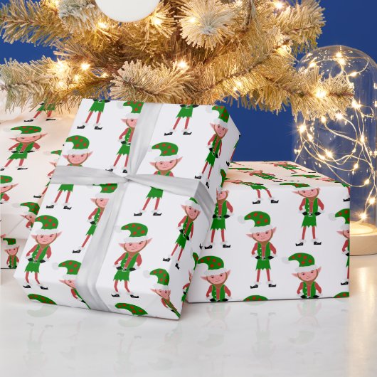 Papier Cadeau Conception d'elfe de Noël (Vacances)
