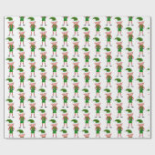 Papier Cadeau Conception d'elfe de Noël (Plat)