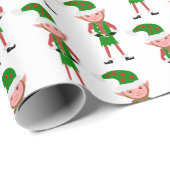 Papier Cadeau Conception d'elfe Noël (Coin rond)