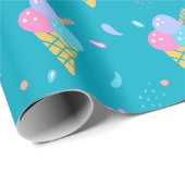 Papier Cadeau Conception des cônes de crème glacée (Coin rond)