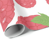 Papier Cadeau Conception des fruits de framboise (Coin rond)