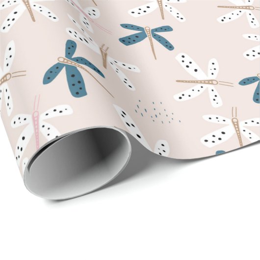 Papier Cadeau Conception des libellules (Coin rond)