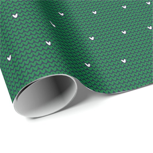Papier Cadeau Conception des noeuds verts (Coin rond)