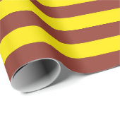 Papier Cadeau Conception des rayures jaunes et Brown (Coin rond)