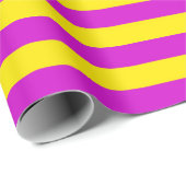 Papier Cadeau Conception des rayures pourpre et jaune (Coin rond)