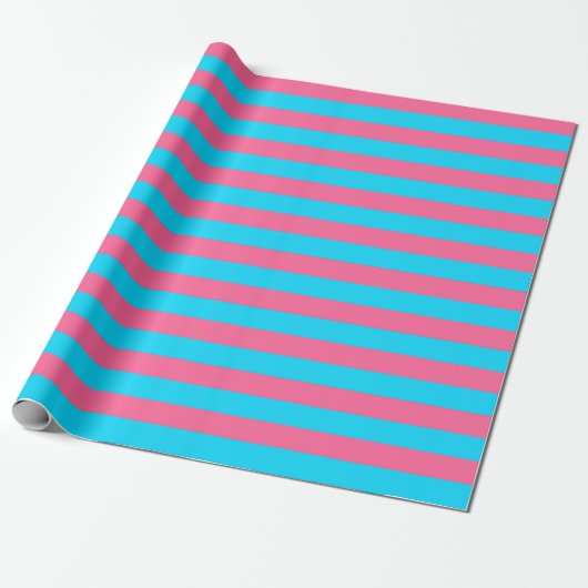 Papier Cadeau Conception des rayures rose et bleu (Déroulé)