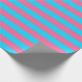 Papier Cadeau Conception des rayures rose et bleu (Coin)
