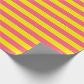 Papier Cadeau Conception des rayures rose et jaune (Coin)