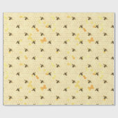 Papier Cadeau Conception des séries de tournesols et d'abeilles  (Plat)