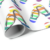 Papier Cadeau conception des tongs arc-en-ciel (Coin rond)