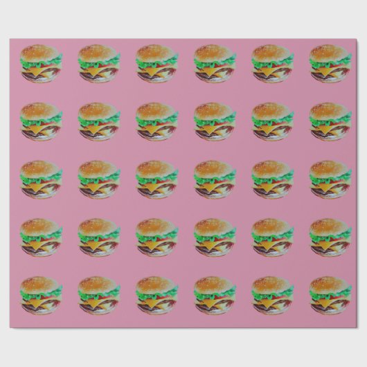 Papier Cadeau conception d'hamburger, peinture originale (Couture)