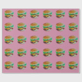Papier Cadeau conception d'hamburger, peinture originale (Plat)