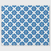 Papier Cadeau ❄ Conception d'hiver de flocon de neige bleu minim (Plat)