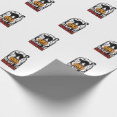 Papier Cadeau Conception d'humour de fête sinistre de chat Hallo (Coin)