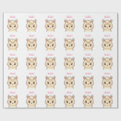 Papier Cadeau Conception d'illustration de lama mignon (Plat)