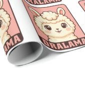 Papier Cadeau Conception d'illustration de lama mignon (Coin rond)