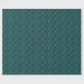 Papier Cadeau Conception dimensionnelle abstraite sarcelle (Plat)