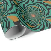Papier Cadeau Conception dimensionnelle vert forêt (Coin rond)