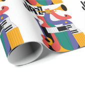 Papier Cadeau conception d'instruments de musique (Coin rond)