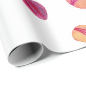 Papier Cadeau Conception d'orchidées à l'aquarelle 2 (Coin rond)
