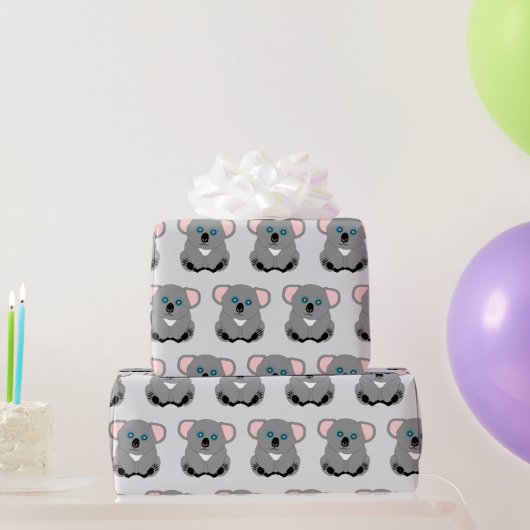Papier Cadeau Conception d'ours koala sur fond de n'importe quel (Cadeaux de fête)