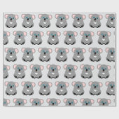 Papier Cadeau Conception d'ours koala sur fond de n'importe quel (Plat)