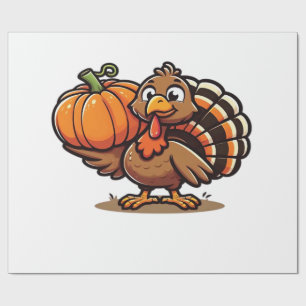 Papier Cadeau Conception drôle de dinde de Thanksgiving Famille