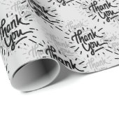 Papier Cadeau Conception du Motif de texte Merci (Coin rond)