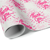 Papier Cadeau Conception du Motif de texte Merci (Coin rond)