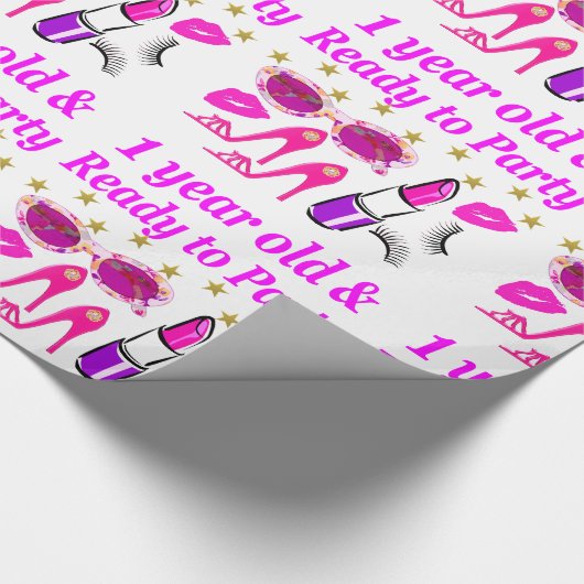 PAPIER CADEAU CONCEPTION D'UNE PETITE PRINCESSE ÂGÉE DE 1 AN (Coin)