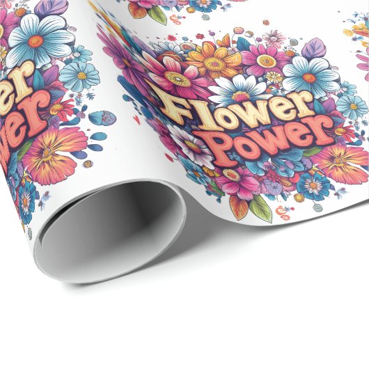 Papier Cadeau Conception dynamique de l'énergie des fleurs avec (Coin rond)