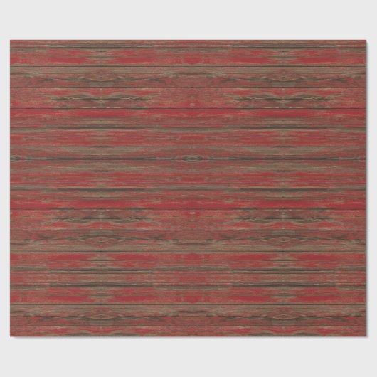 Papier Cadeau Conception en bois peint rouge rustique du sud-oue (Plat)