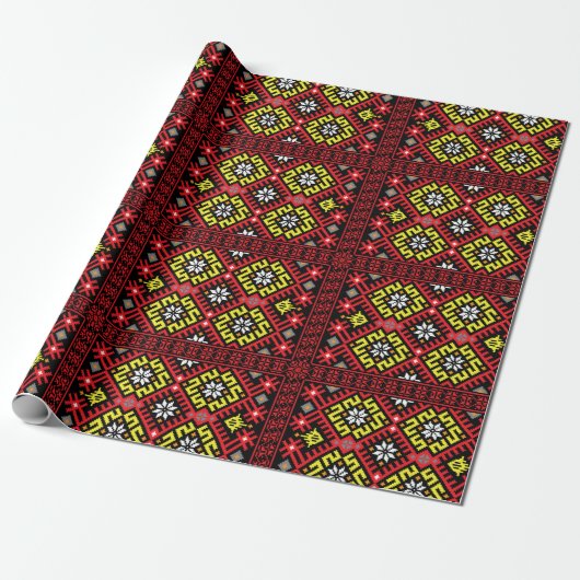 Papier Cadeau Conception ethnographique letton (Déroulé)