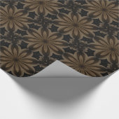 Papier Cadeau Conception florale Brown rustique de kaléidoscope (Coin)