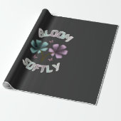 Papier Cadeau Conception florale de printemps Bloom Softly Paste (Déroulé)