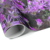 Papier Cadeau Conception florale en violet (Coin rond)