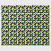 Papier Cadeau Conception florale géométrique vibrante (Plat)