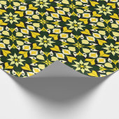 Papier Cadeau Conception florale géométrique vive (Coin)