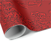 Papier Cadeau Conception florale rouge de Lantana (Coin rond)